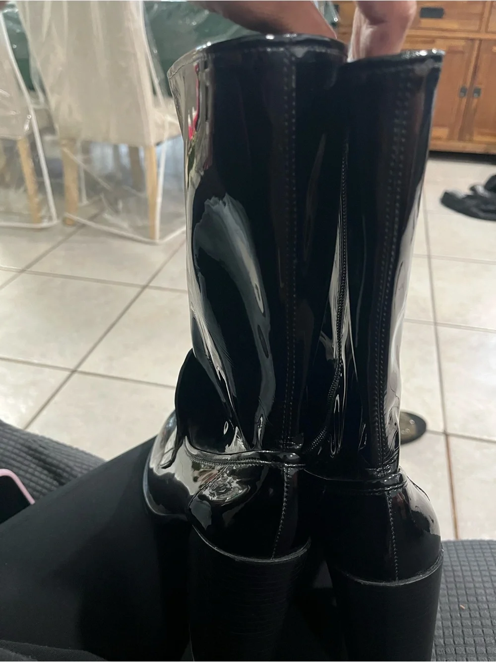 Jeffrey Campbell Black Patent Ankle Boots